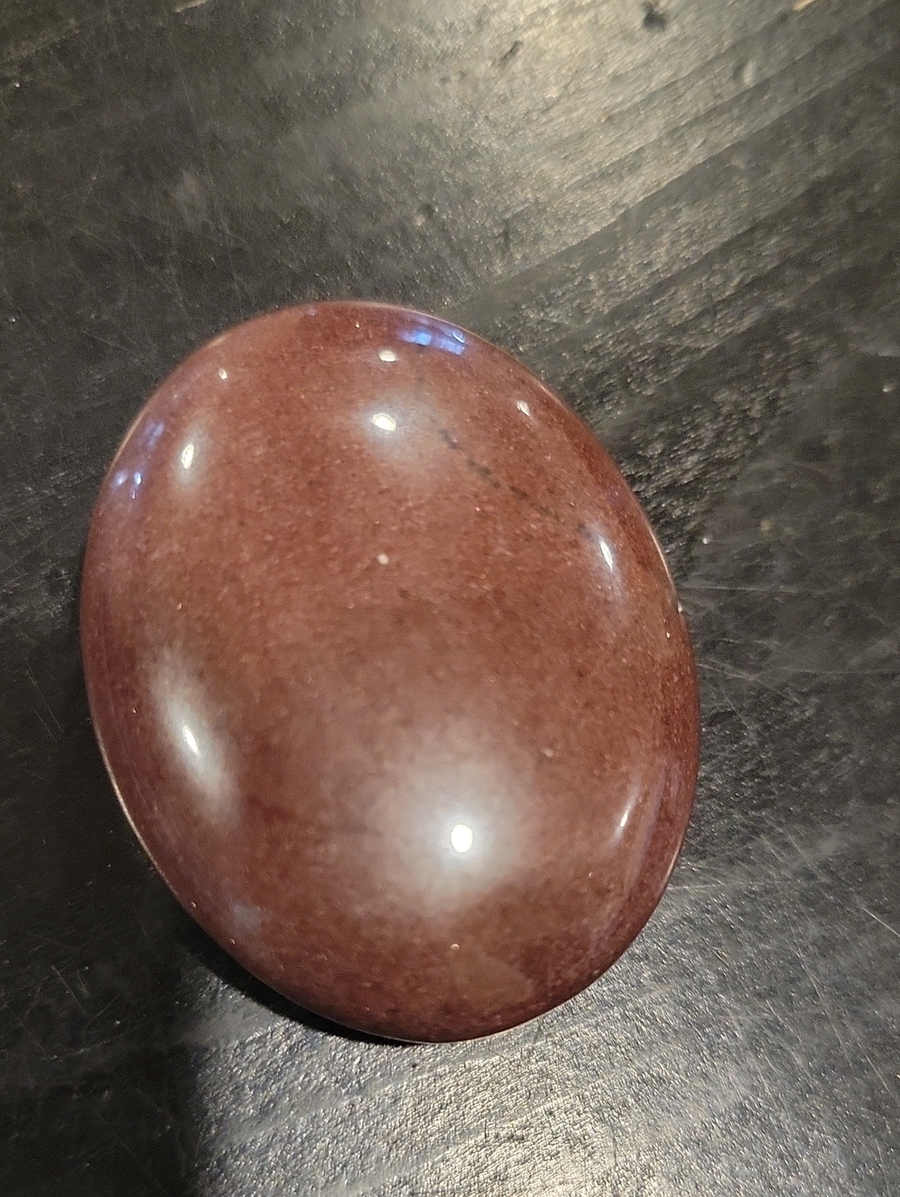 Polished Palm Stone Strawberry Quartz - Picture 2 of 4